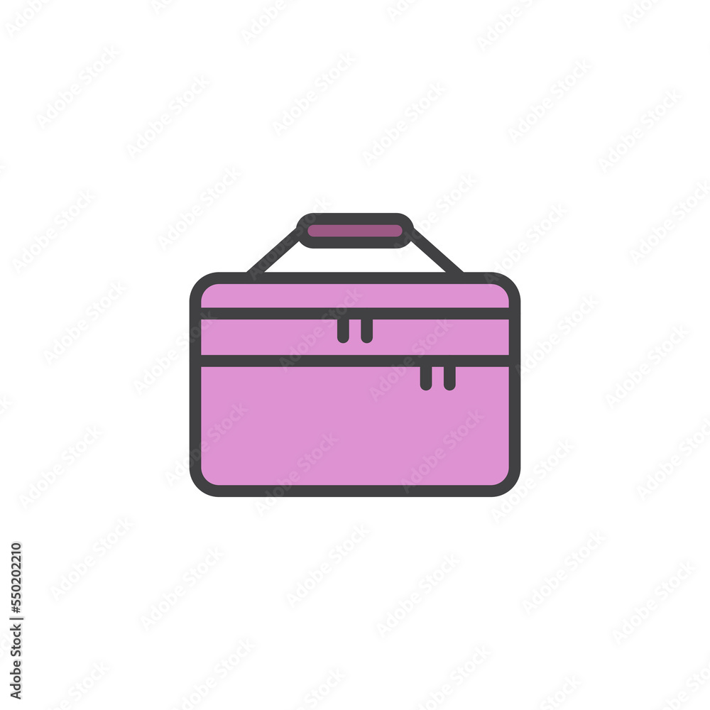 Makeup kit bag filled outline icon Makeup kit bag filled outline icon