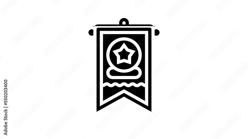 flag parade festival attribute line icon animation flag parade festival attribute line icon animation