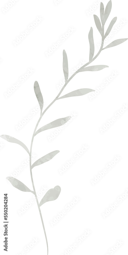 Watercolor leaf branch illustration Watercolor leaf branch illustration