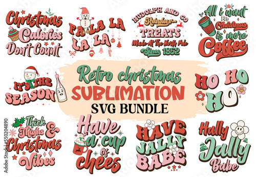 Retro Christmas Sublimation SVG Bundle