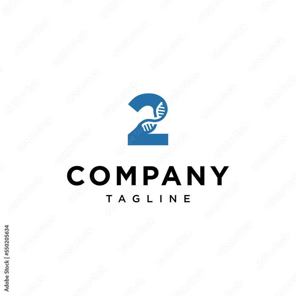 2 Number DNA Genetic Vector logo icon vector Template 2 Number DNA Genetic Vector logo icon vector Template