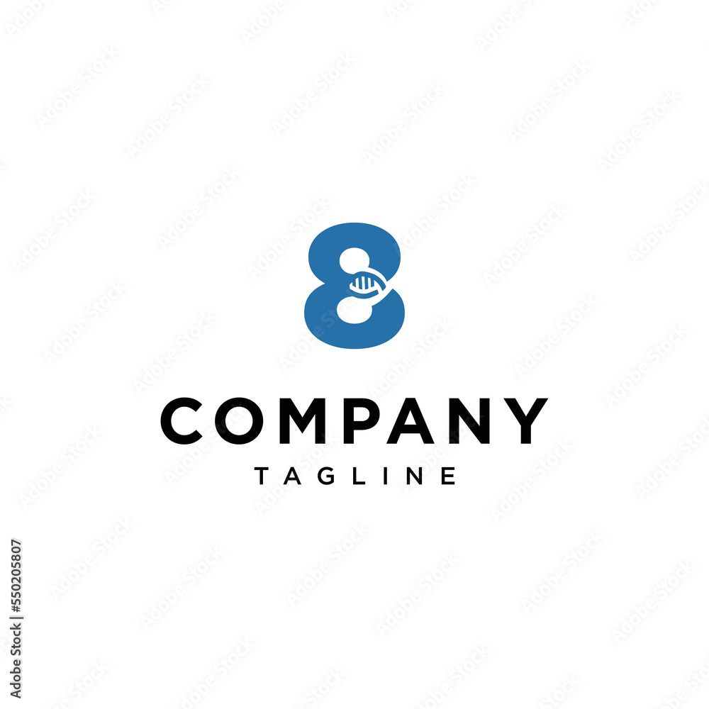 8 Number DNA Genetic Vector logo icon vector Template 8 Number DNA Genetic Vector logo icon vector Template