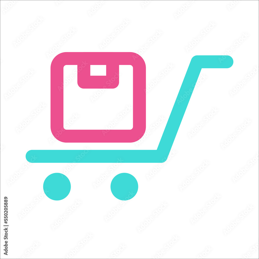 Package Dolly Icon Two Color Package Dolly Icon Two Color