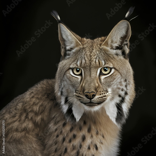 Lynx Face Close Up Portrait - AI illustration 07