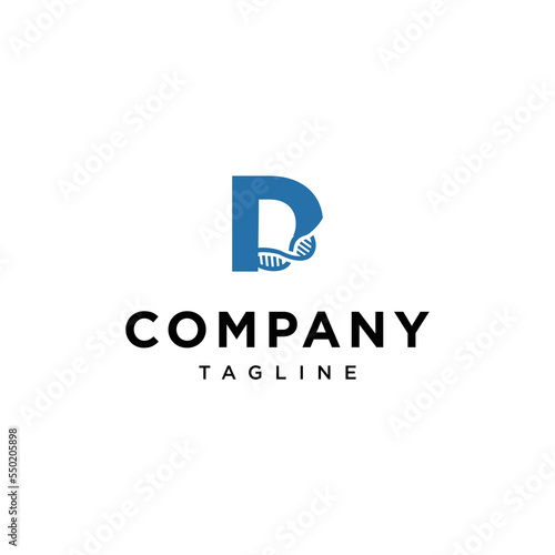 D Letter DNA Genetic Vector logo icon vector Template