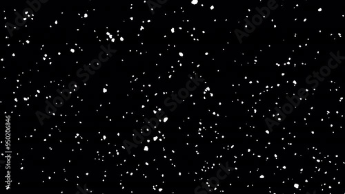 雪が降る A-3 降り終わり 合成用素材 Isolated falling snow A out - alpha matte 4K ProRes4444 CG motion graphics