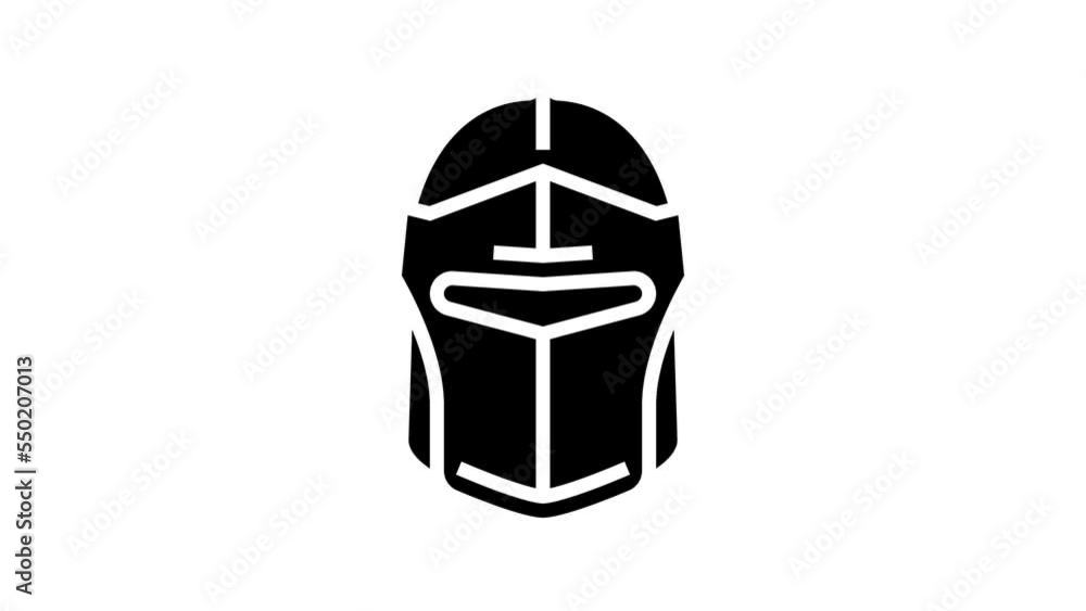 helmet knight line icon animation helmet knight line icon animation
