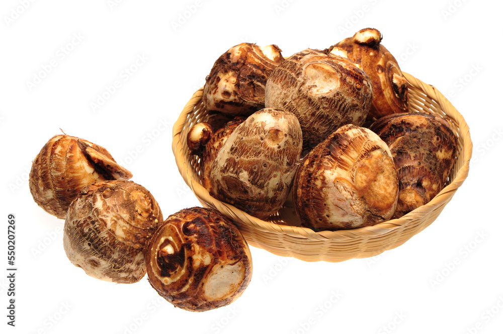 Taro on white background