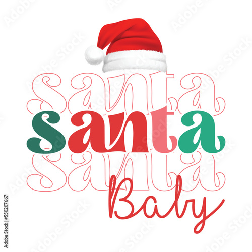 Santa Baby SVG, Christmas Vibes Svg, Funny Holiday, Retro Newborn Baby Gift, kids Christmas Shirt, Png, Svg Files for Cricut