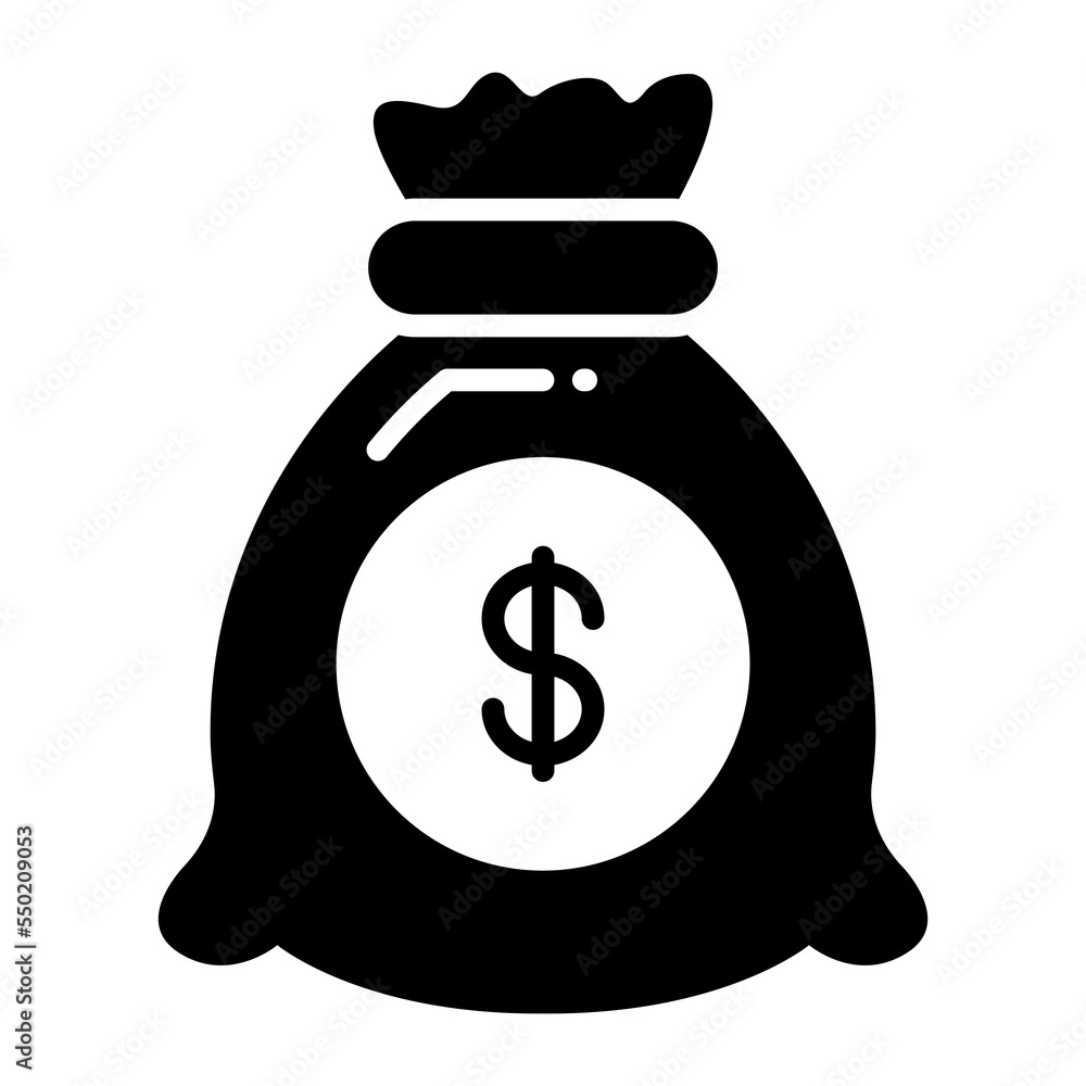 Money bag vector icon editable design, dollar sack Money bag vector icon editable design, dollar sack