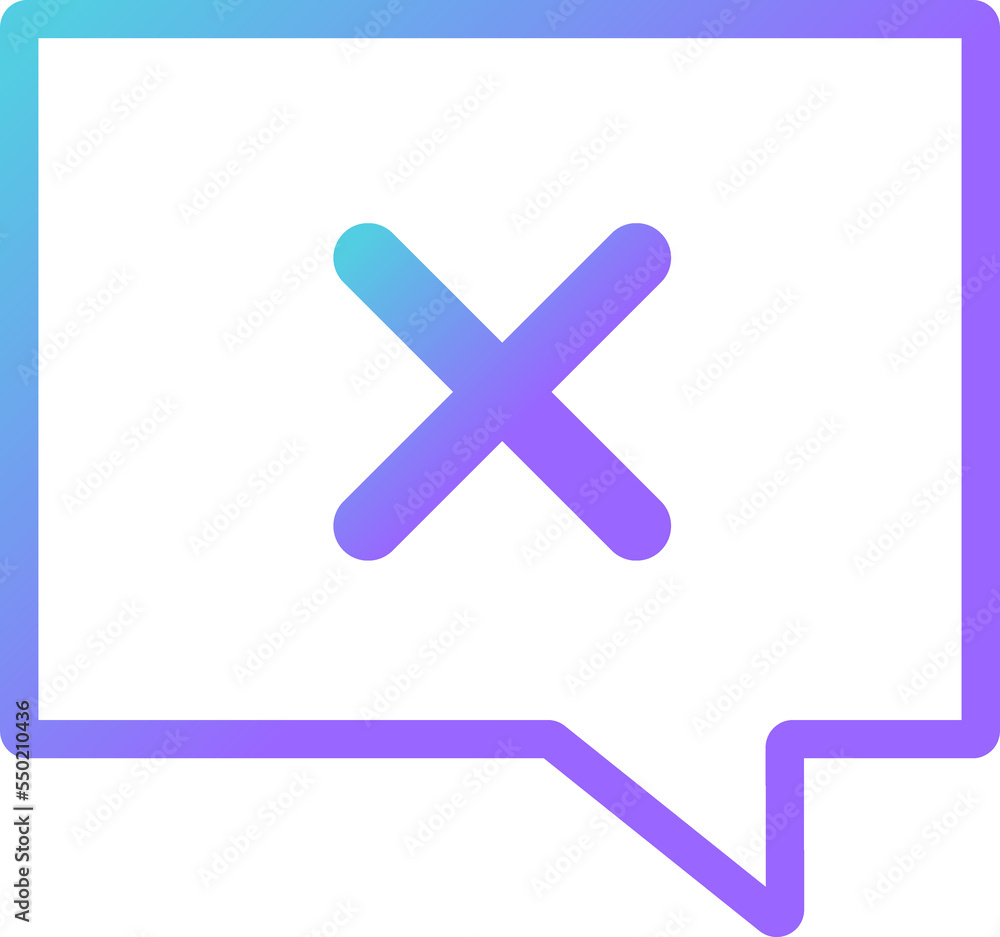 Obraz premium delete chat modern gradient icon