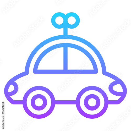 car toy gradient line icon