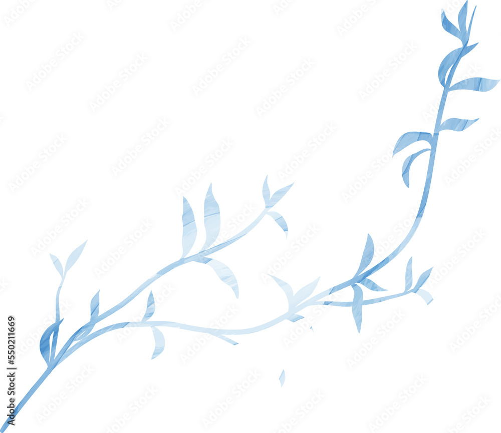 Fototapeta premium Watercolor leaf branch illustration