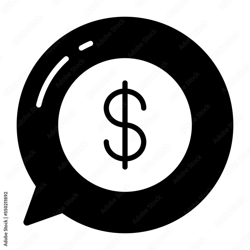 Obraz premium Money talk vector icon isolated on white background