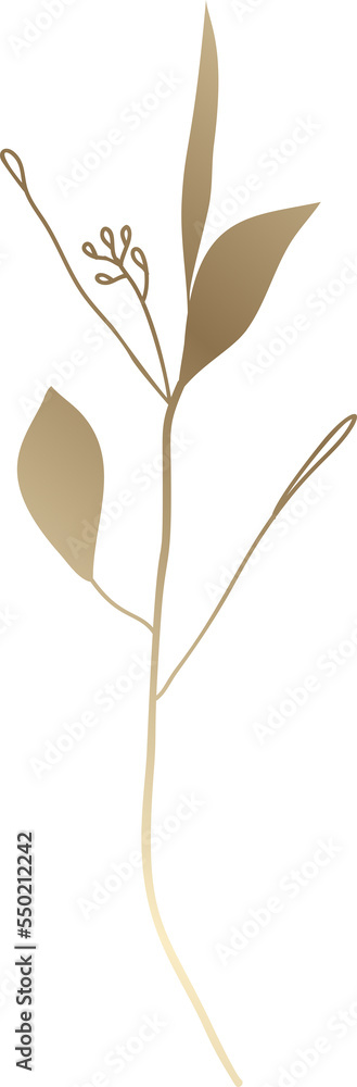 Gold leaf branch illustration Gold leaf branch illustration