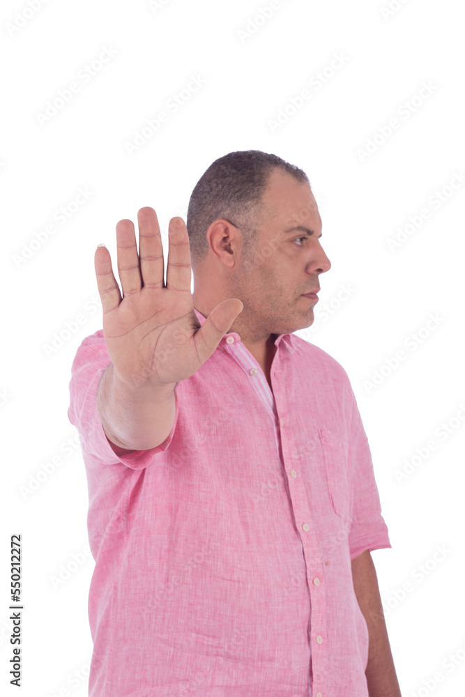 Man doing the stop sign Man doing the stop sign