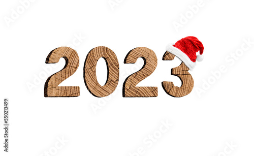 Jahreszahl 2023 aus Holz
