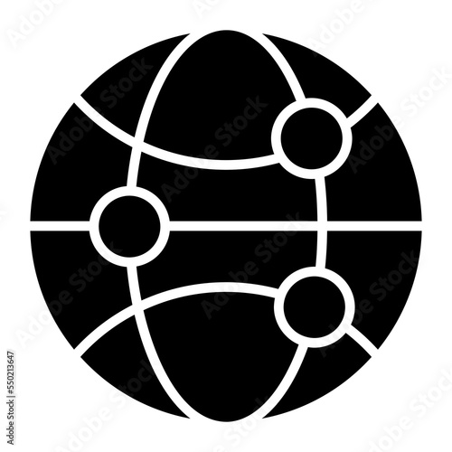 Global network vector icon isolated on white background