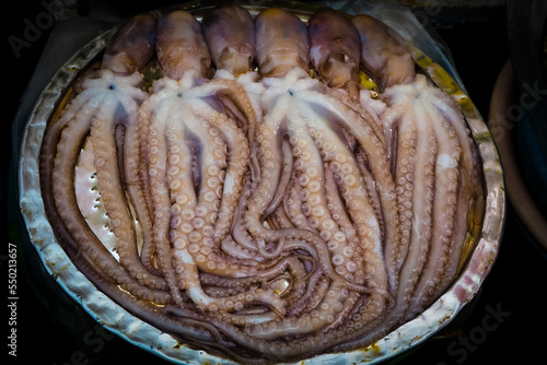  Fresh octopus on the fish market of Busan