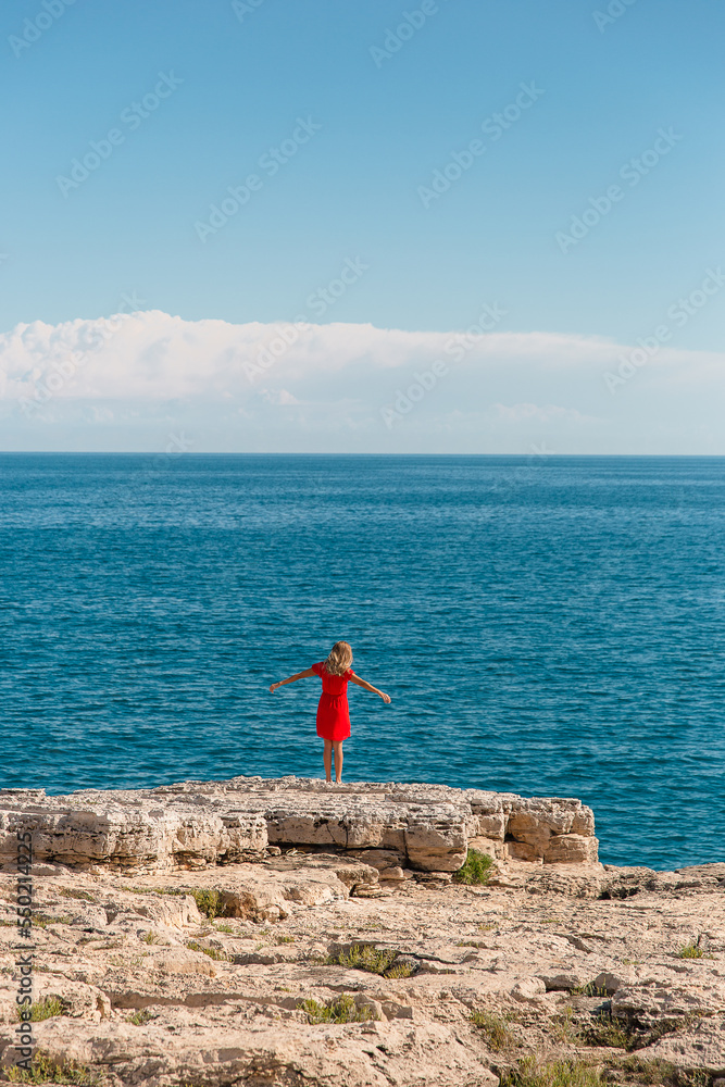 Solitude happy woman alone traveling solo Solitude happy woman alone traveling solo