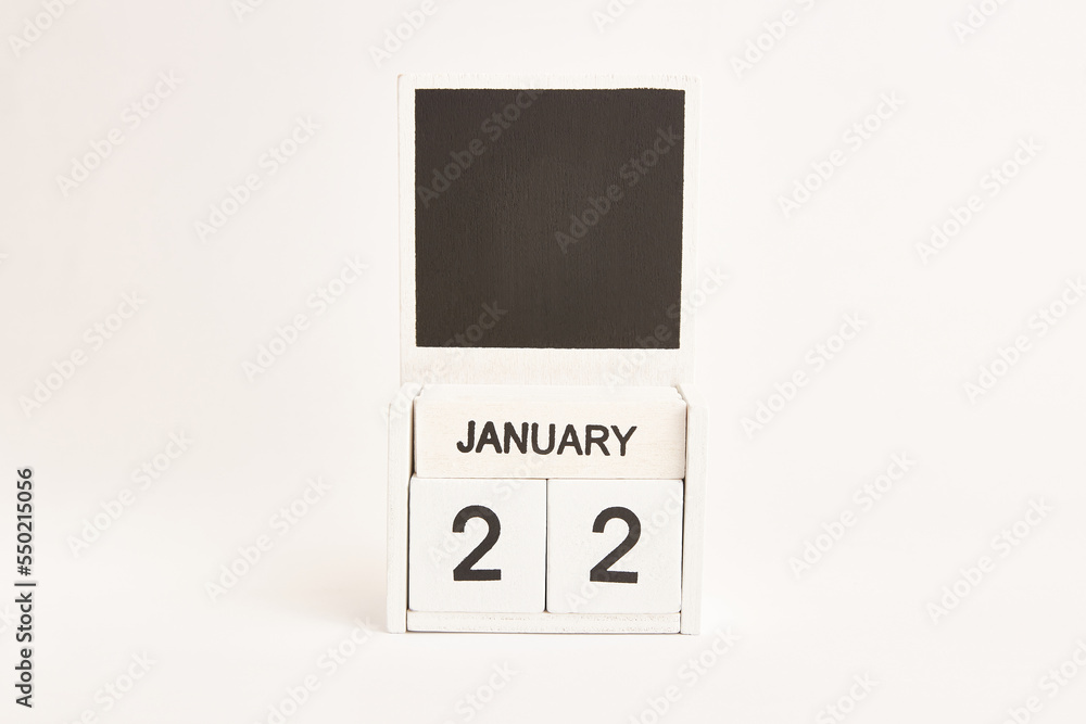 Calendar with the date January 22 and a place for designers. Illustration for an event of a certain date. Calendar with the date January 22 and a place for designers. Illustration for an event of a certain date.