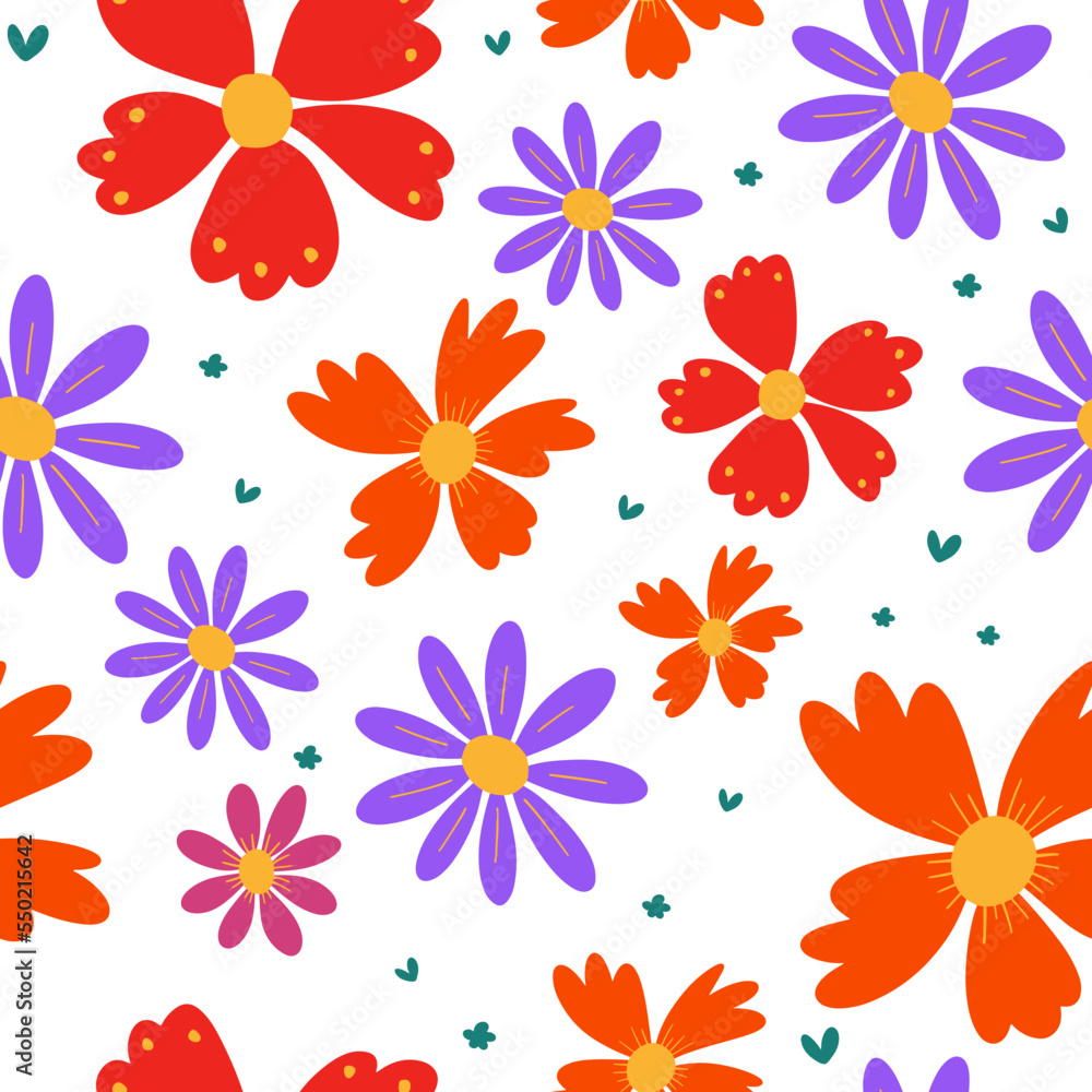 Obraz premium Seamless floral vector pattern. Perfect for modern wallpaper, fabric, home decor, and wrapping projects.