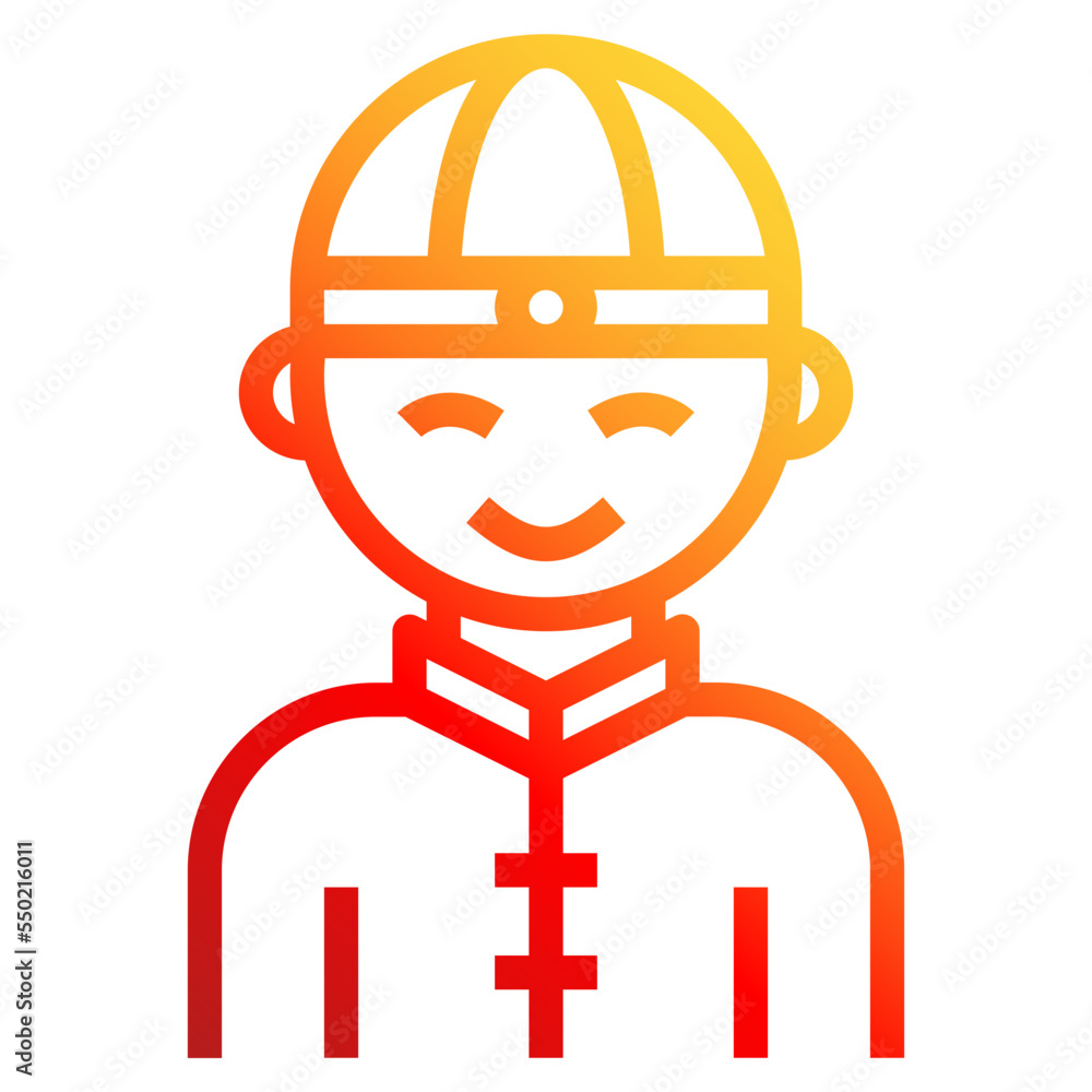 boy gradient line icon