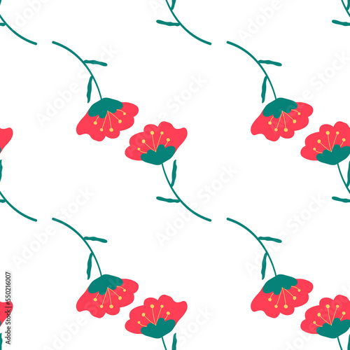 Seamless floral vector pattern. Perfect for modern wallpaper, fabric, home decor, and wrapping projects. photo