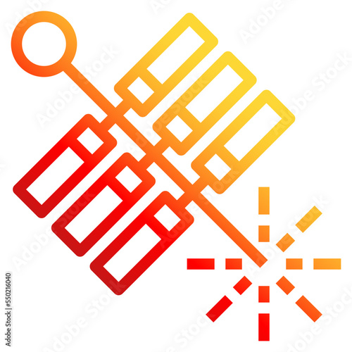 firecrackers gradient line icon