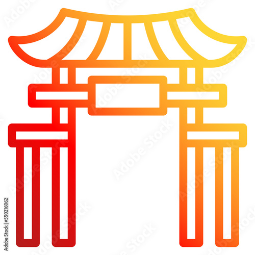 gate gradient line icon