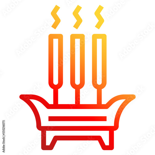 incense gradient line icon