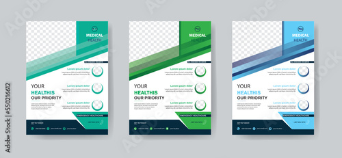 Hospital flyer template design print ready.