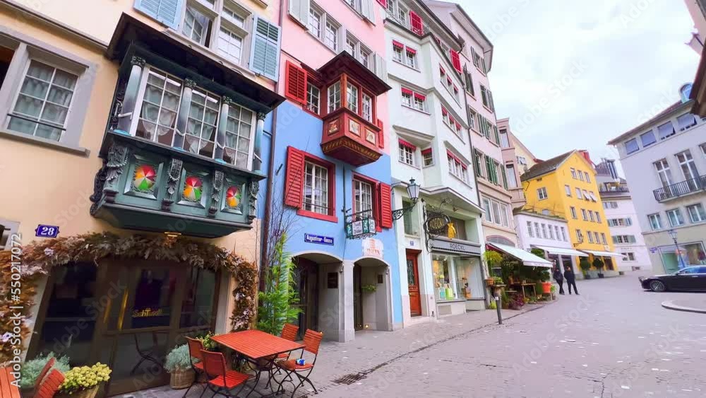 Vintage housing on Augustinergasse, Zurich, Switzerland