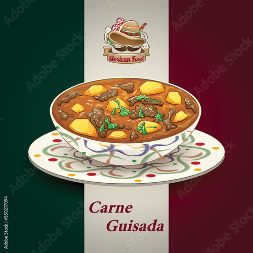 MEXICO food logo hand drawn and traditional food graphic vector illustration with mexican flag