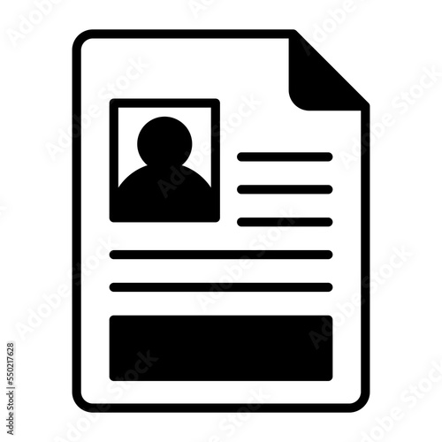 Curriculum vitae vector icon in trendy style