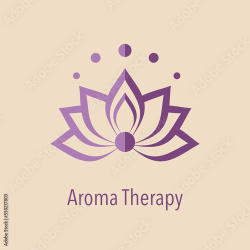 Logo in the form of a lotus. Aromatherapy.