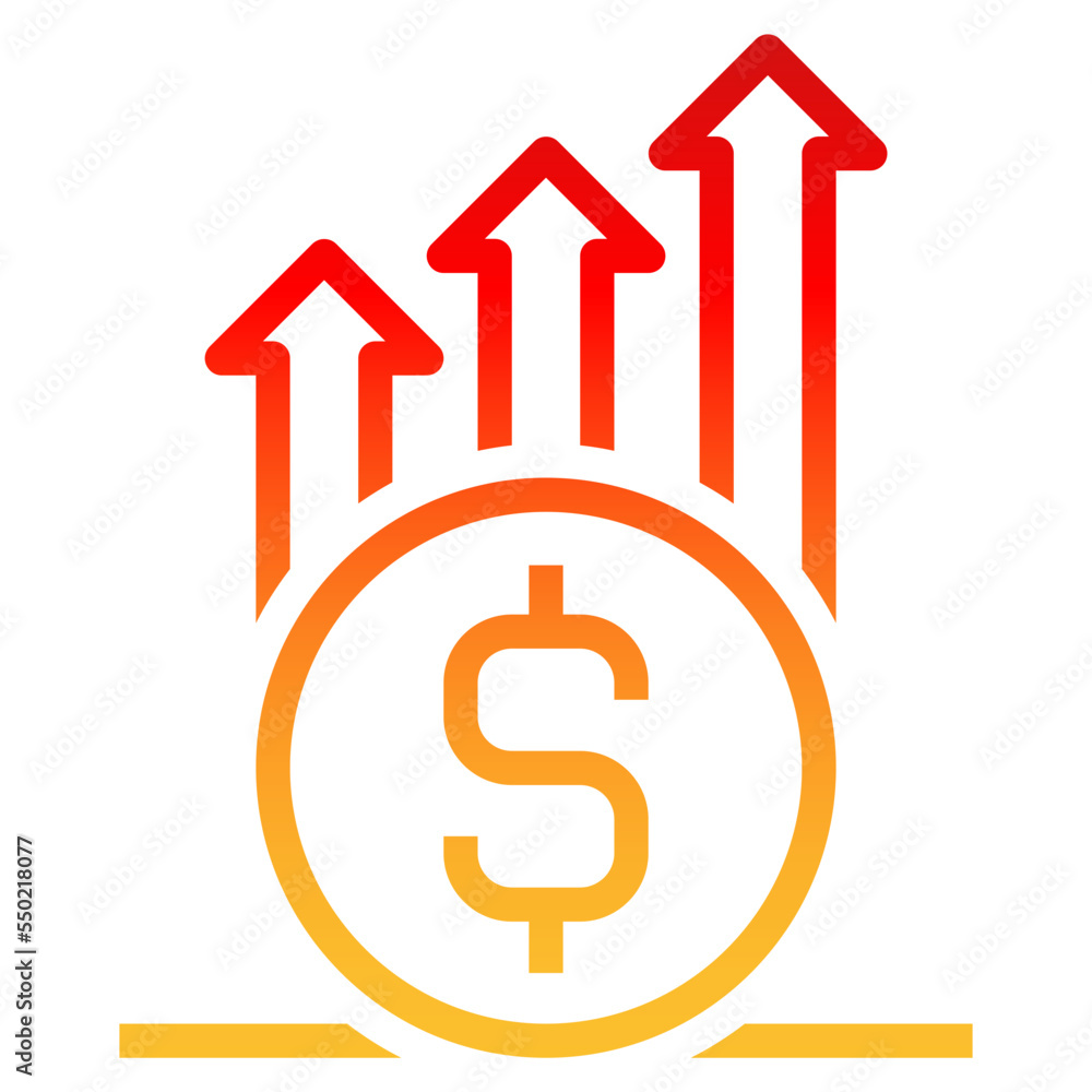 Obraz premium money gradient line icon