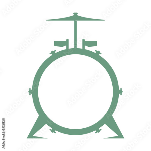 Drum flat design icon illustration