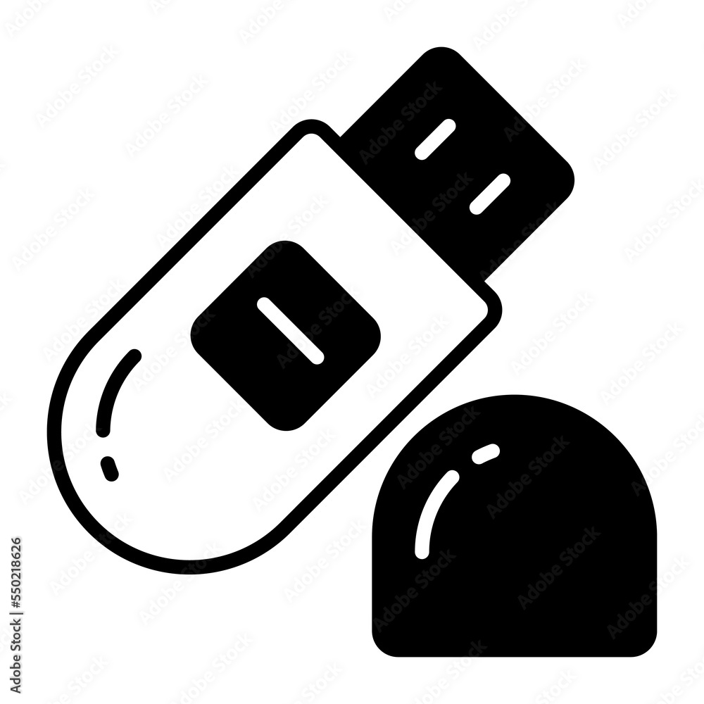 Flash drive vector icon, external data storage Flash drive vector icon, external data storage