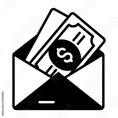 Modern vector icon of salary in trendy style