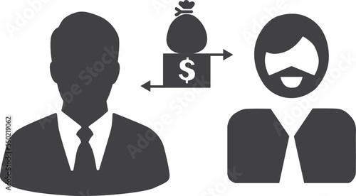 Business finance icon, business economy symbol vector