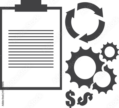 Business process icon, business statistic icon vector