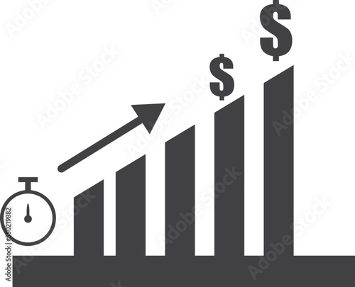 Business process icon, financial growth icon vector