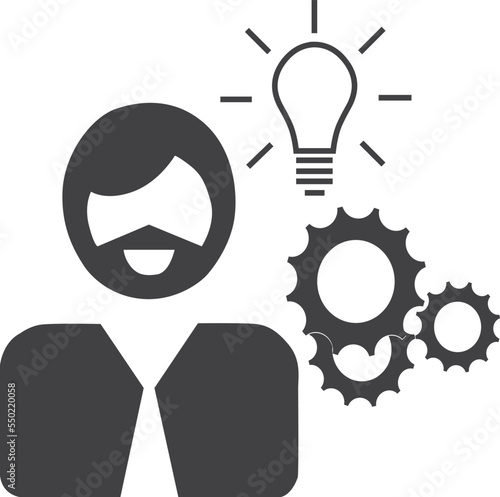 Business process icon, human resource management icon vector
