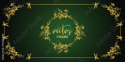 Golden vintage flourish ornament vector  frame 