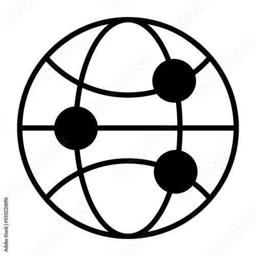 Global network vector icon isolated on white background