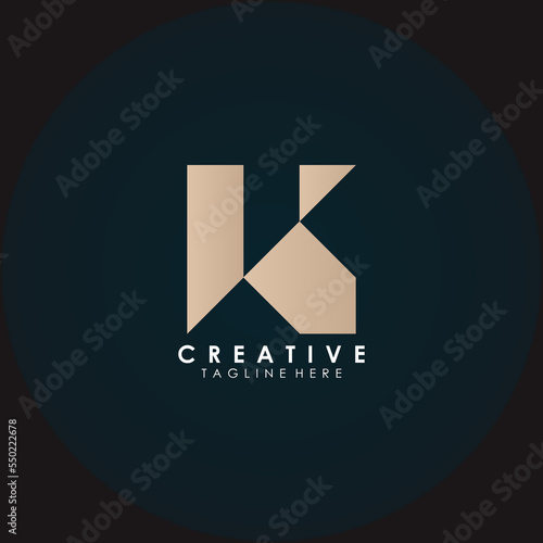 Corporate branding logo design template, abstract design with initial K letter