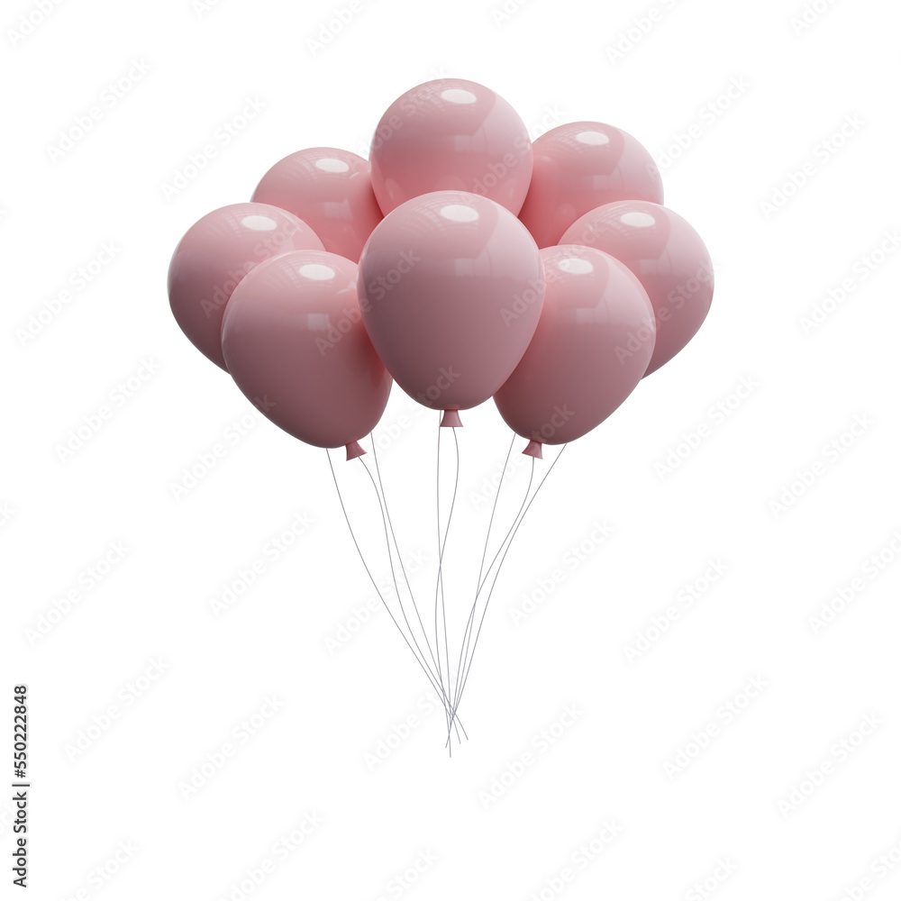 3d balloons. 3d rendering.	