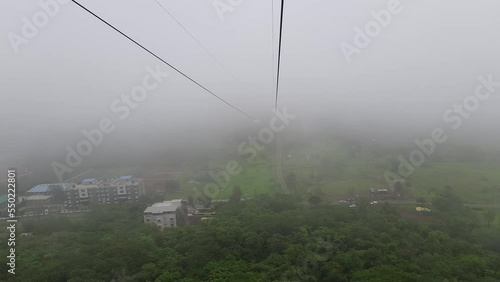 View of India's longest river ropeway. photo