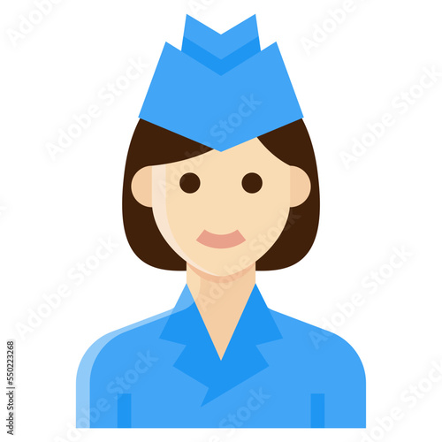 air hostess flat icon